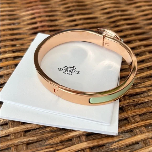 HERMÈS Vert Amande Mini Clic Chaine d'Ancre Bracelet - Picture 6 of 11